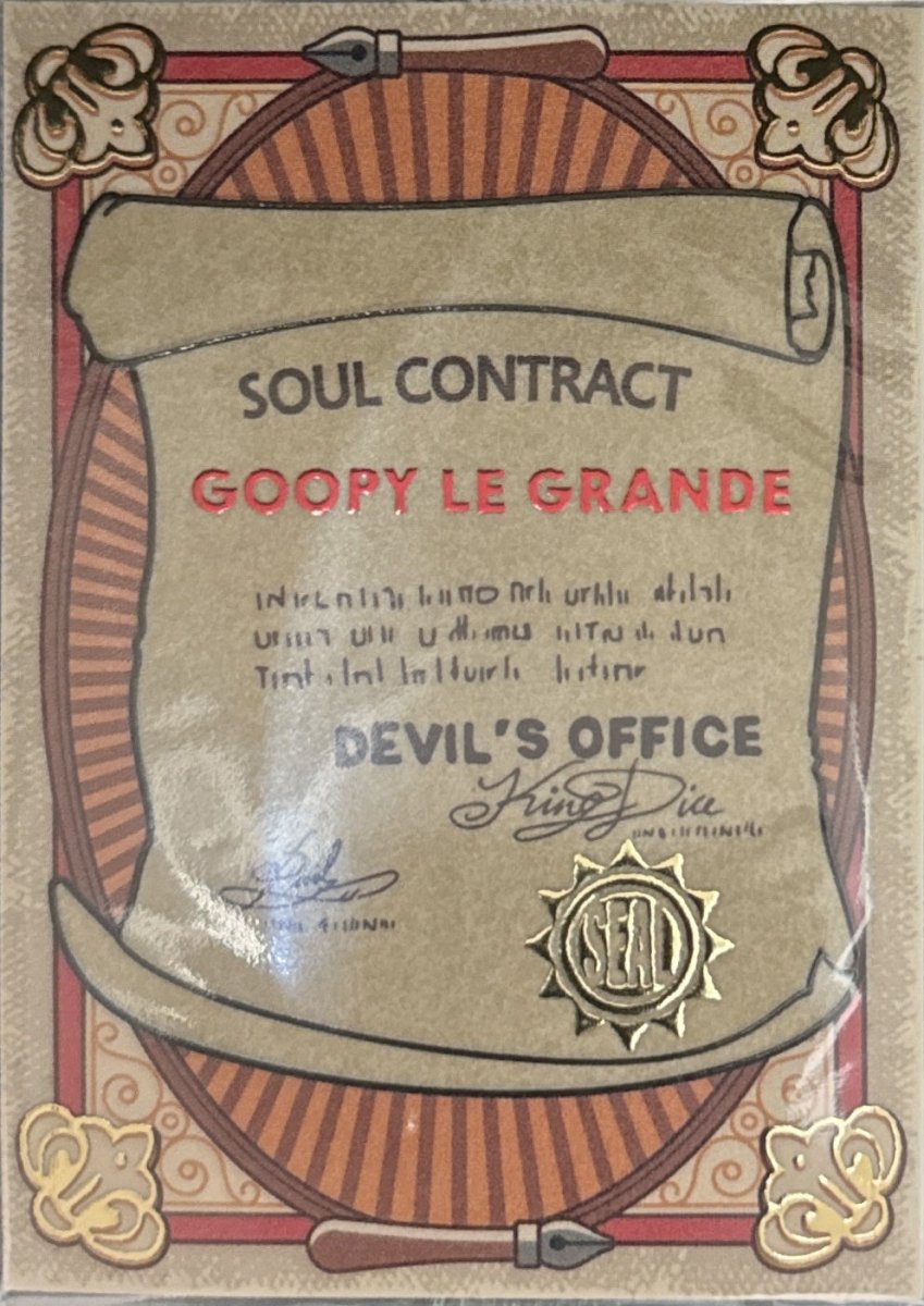 Contract Goopy le grande - Cuphead out of the cards by Dario Moccia | BraccoTCG