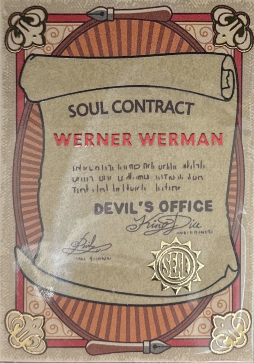 Contract Werner werman - Cuphead out of the cards by Dario Moccia | BraccoTCG